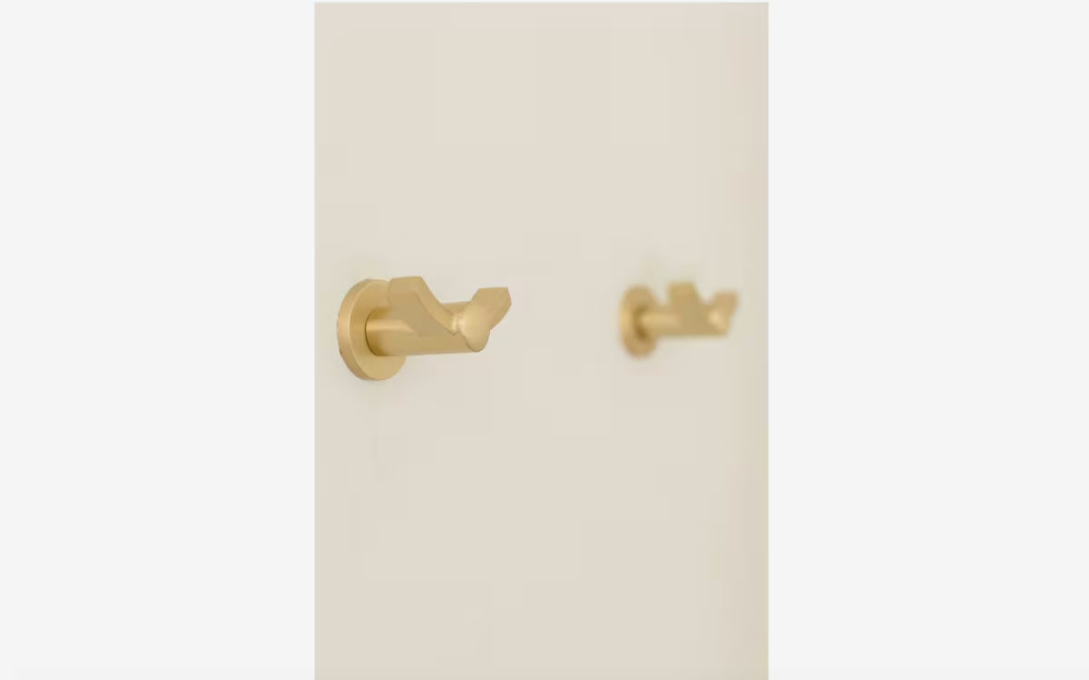 EMTEK Modern Brass Double Hook With Rosette