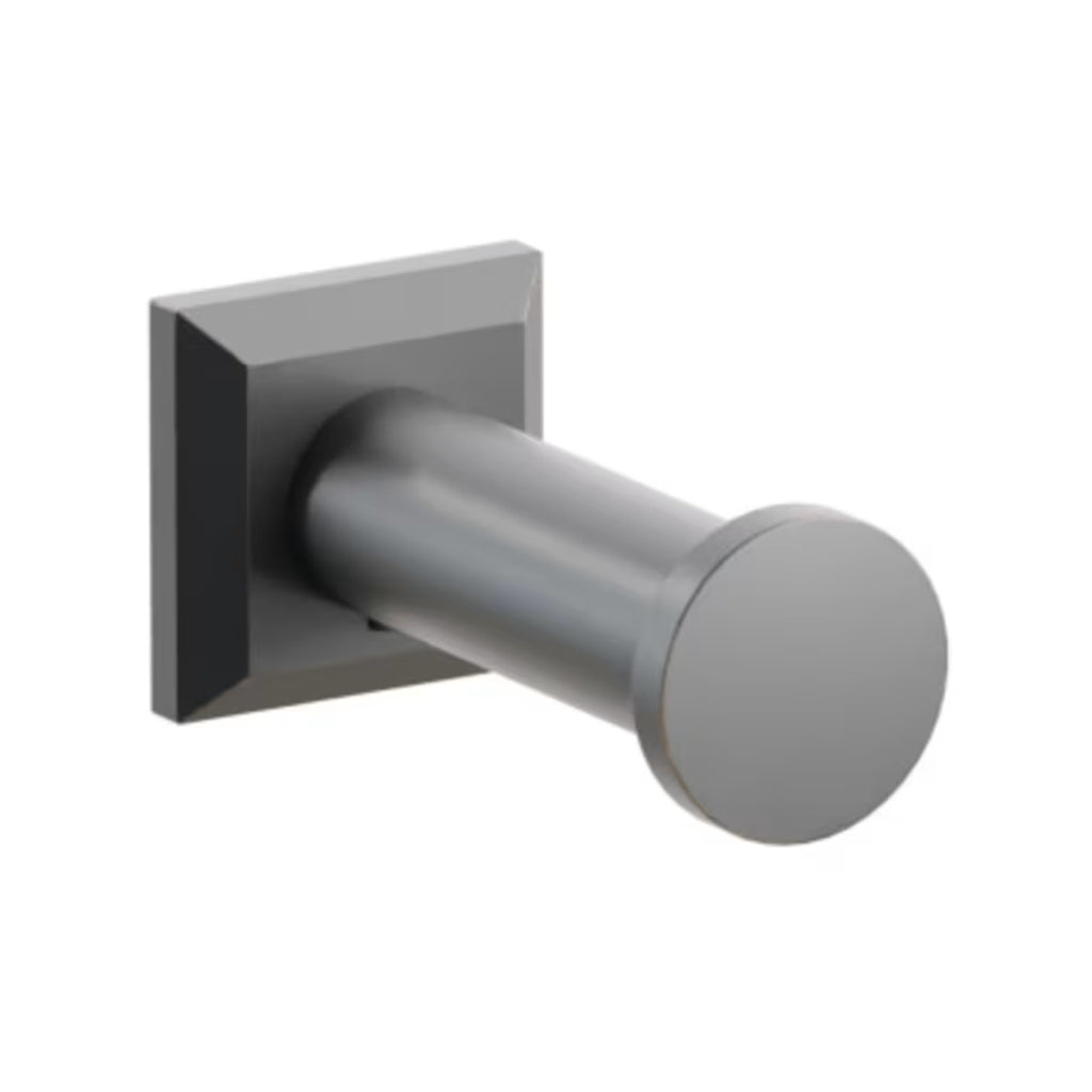 EMTEK Modern Tubular Brass Single Robe Hook With Rosette