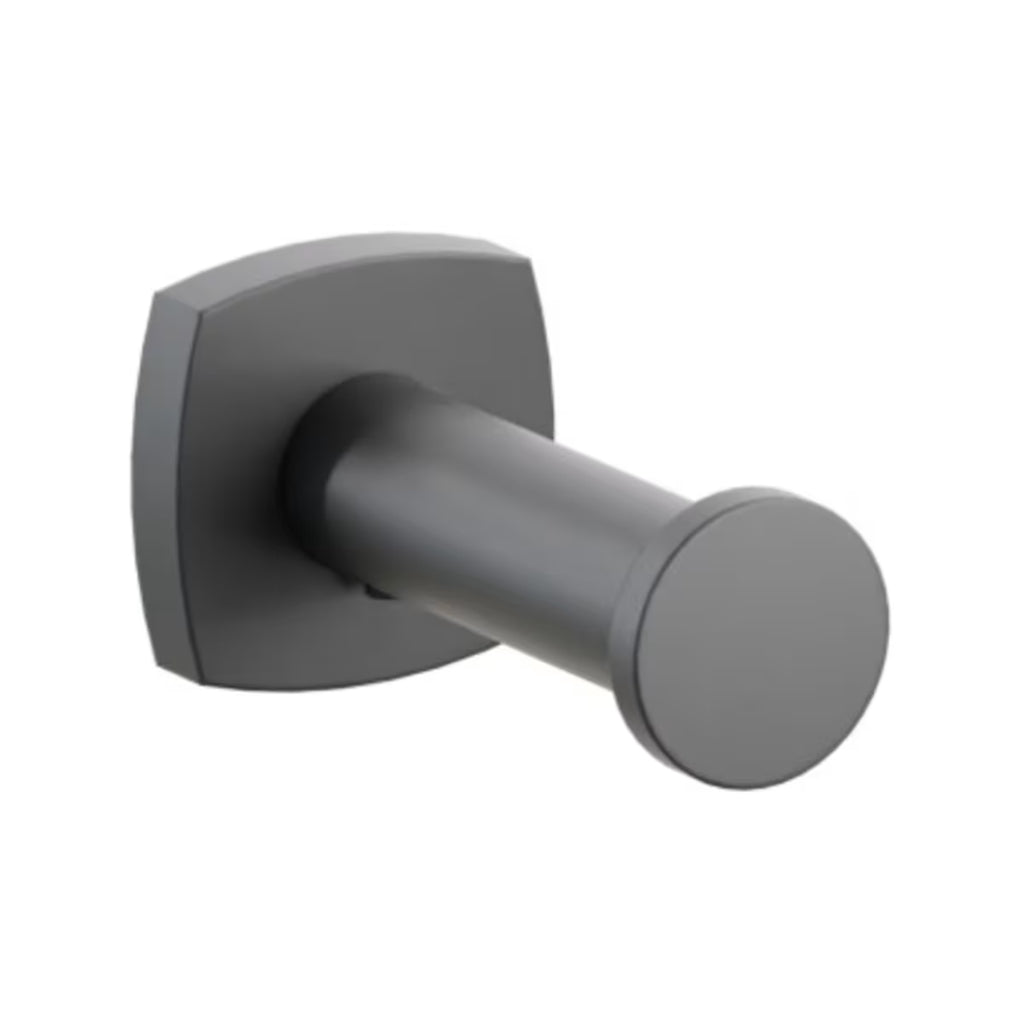 EMTEK Modern Tubular Brass Single Robe Hook With Rosette