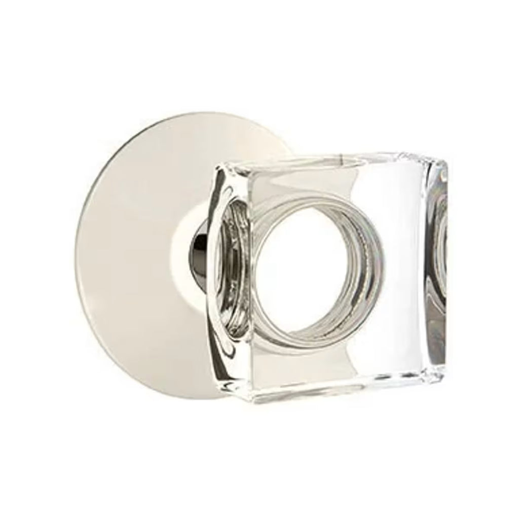 EMTEK Modern Square Glass Knob
