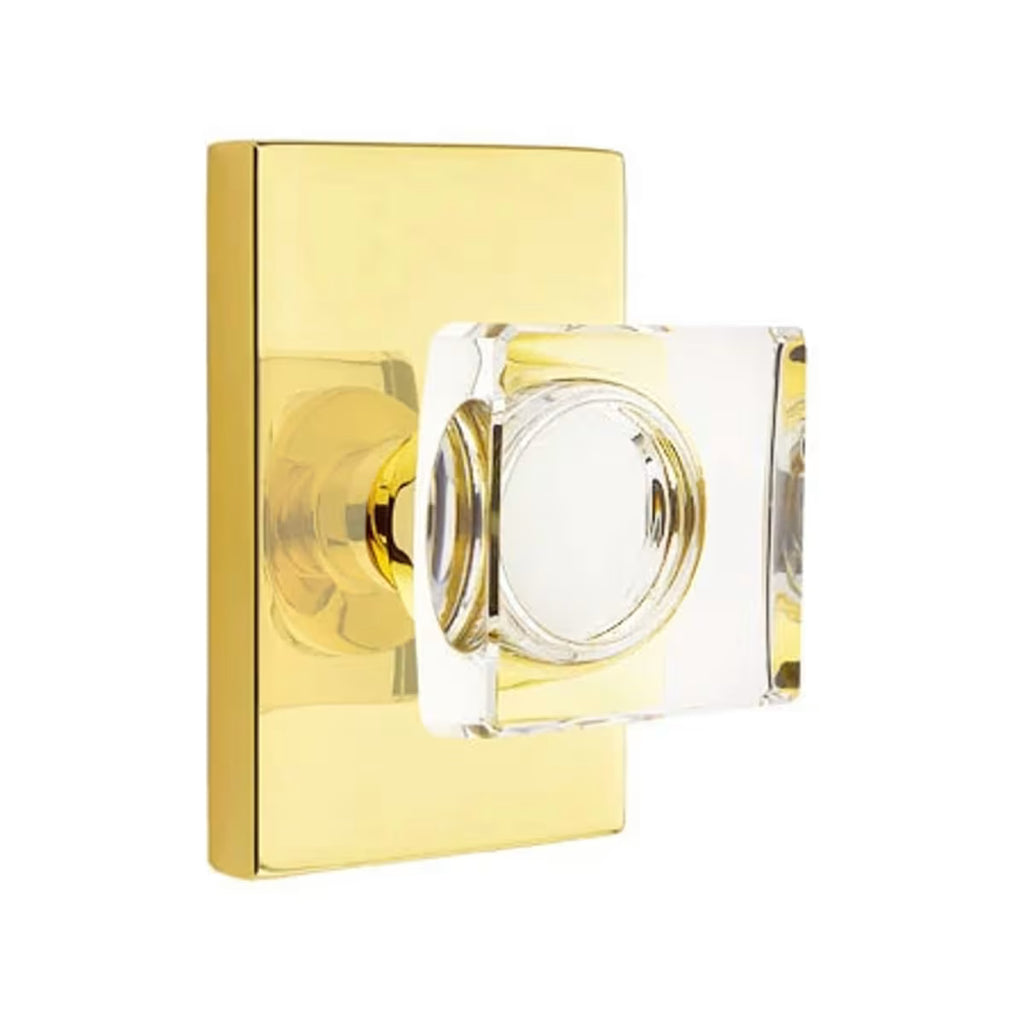 EMTEK Modern Square Glass Knob