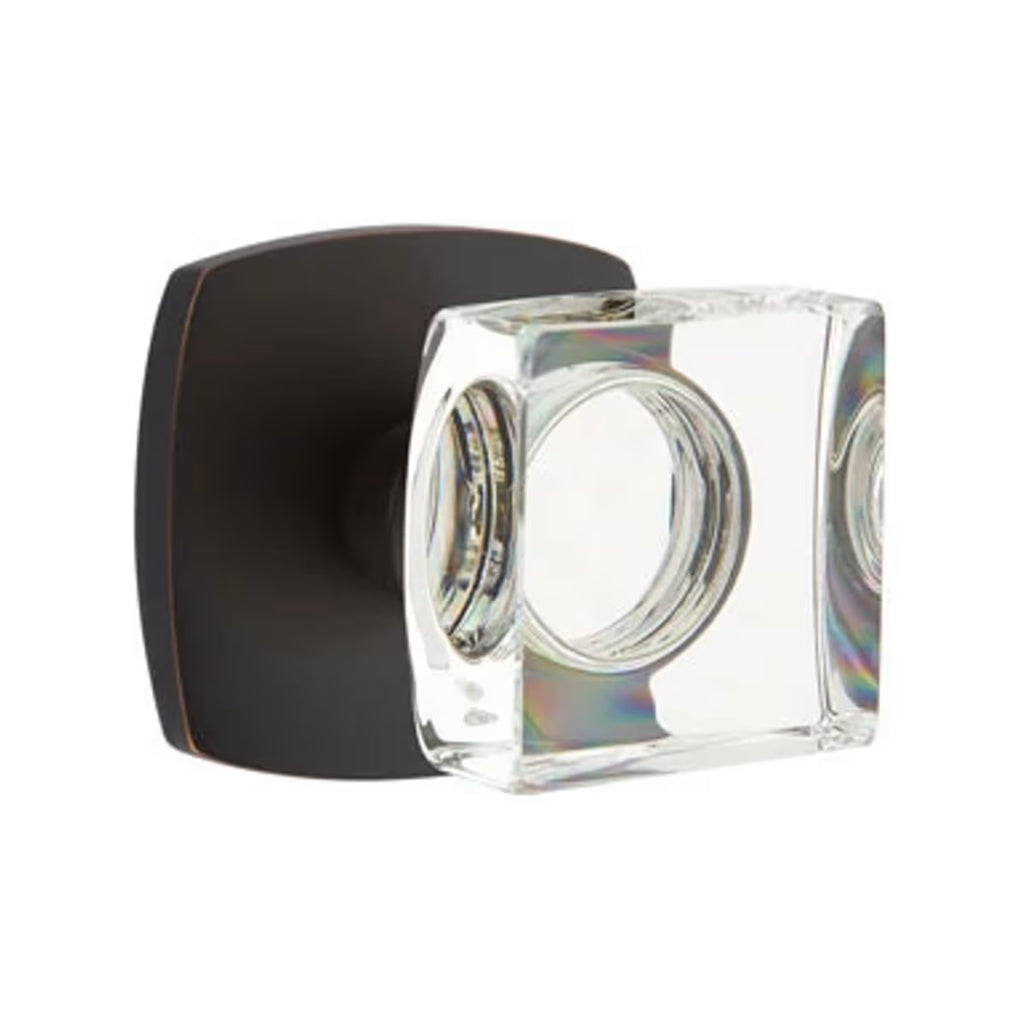 EMTEK Modern Square Glass Knob